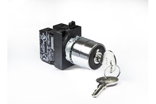 CM Series Metal 2NO (II-0-I) 60° Key Operated Single Spring Return Removal at 0 position 22 mm Control Unit